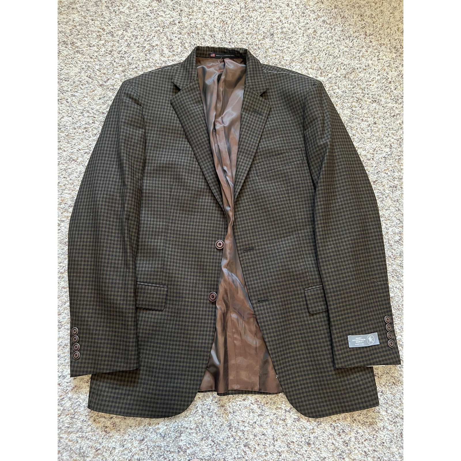 Hart Schaffner Marx Brown Played Jacket Blazer New Mens 40reg. Wool $199